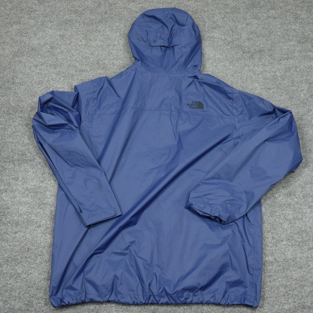 The North Face Jacket Mens XL Blue DryVent Rain Shell Windbreaker Embroidered